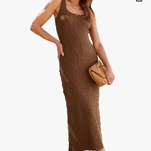 Brown Maxi Bodycon Dress Size Small